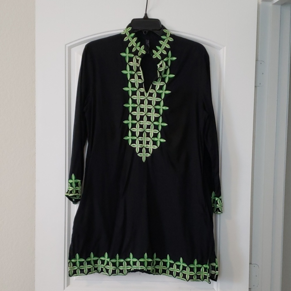 KAS Designs Black Embroidered Tunic